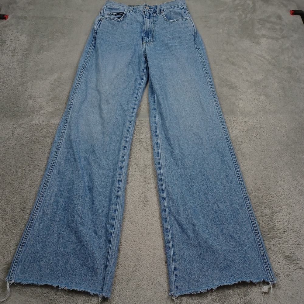 Amo Jeans Womens 26 Blue Denim Frida Flare Light Wash Preppy Modern